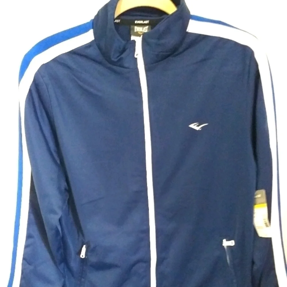 Everlast stripe track jacket Mens S Navy Performance Training  Y2k Sport